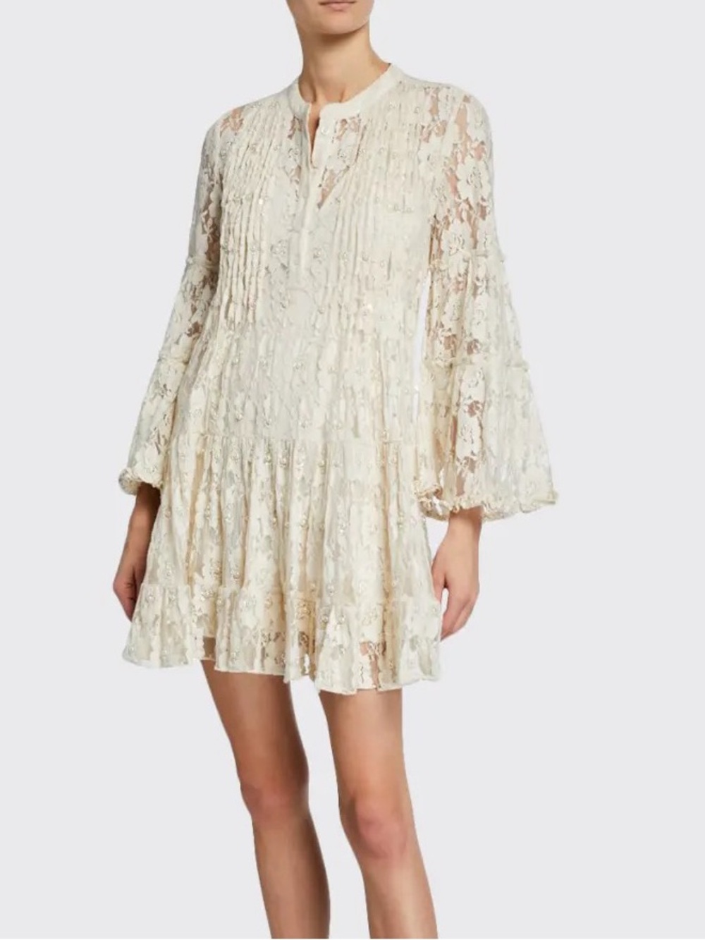 Alexis Emelya Floral Lace Bell Sleeve Dress XS NWT
